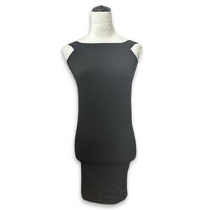 JluxLabel Mini Dress Bodycon Fit Sleeveless Cold Shoulder Black Women's M NWOT